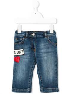 Dolce & Gabbana Kids джинсы прямого кроя с заплаткой Love