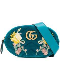 Gucci бархатная поясная сумка