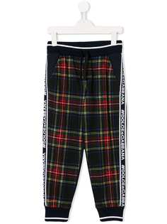 Dolce & Gabbana Kids клетчатые спортивные брюки с полосками с логотипом