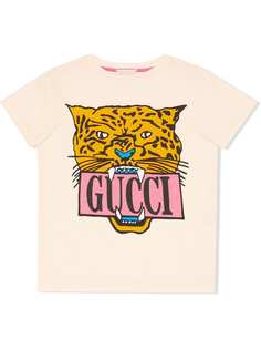 Gucci Kids футболка с логотипом Tiger