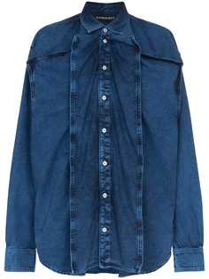 Y/Project джинсовая рубашка оверсайз со вставками