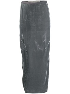Rick Owens бархатная юбка прямого кроя