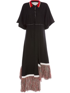 JW Anderson трикотажное платье-поло с бахромой