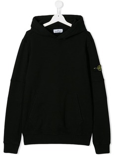 Stone Island Junior толстовка с капюшоном и нашивкой-логотипом