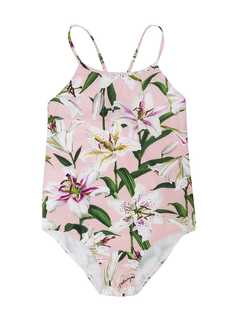Dolce & Gabbana Kids слитный купальник с цветочным узором