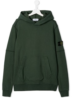 Stone Island Junior толстовка с капюшоном и нашивкой-логотипом