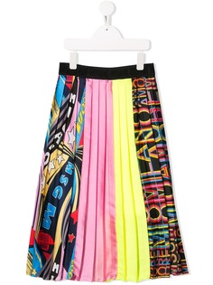 Msgm Kids плиссированная юбка с логотипом