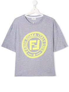 Fendi Kids футболка с круглым вырезом и логотипом