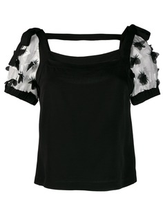 Cavalli Class блузка с прозрачными рукавами