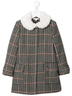 Chloé Kids длинное пальто в ломаную клетку