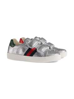 Gucci Kids кроссовки с блестками и отделкой Web