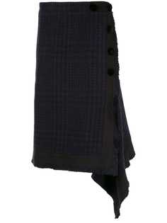Sacai клетчатая юбка асимметричного кроя