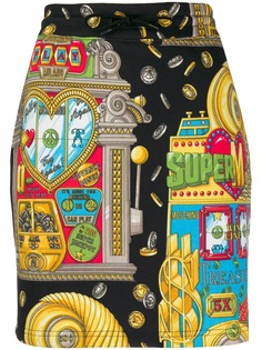 Moschino юбка мини с принтом