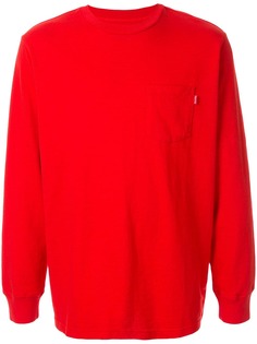 Supreme футболка с длинными рукавами и карманом