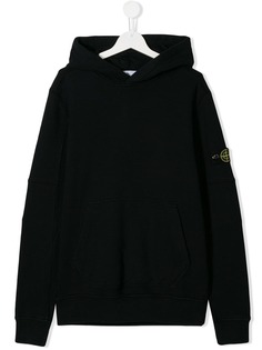 Stone Island Junior толстовка с капюшоном и нашивкой-логотипом