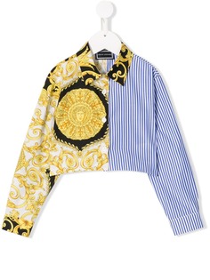 Young Versace рубашка в полоску с принтом в стиле барокко