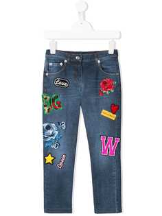 Dolce & Gabbana Kids джинсы скинни в стиле пэчворк