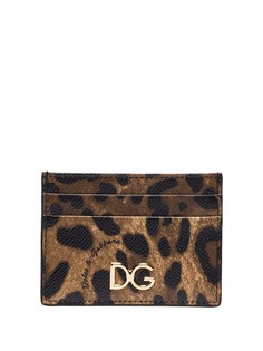 Dolce & Gabbana картхолдер с леопардовым принтом