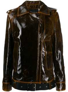 Erika Cavallini куртка из искусственной кожи с поясом