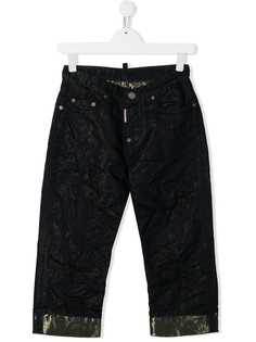 Dsquared2 Kids джинсы прямого кроя с эффектом металлик