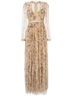 Needle & Thread вечернее платье Garland Flora с оборками