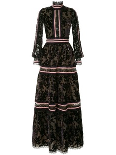 Costarellos sheer floral gown