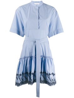 Chloé платье-рубашка с вышивкой