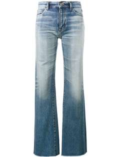 Saint Laurent расклешенные джинсы с необработанными краями
