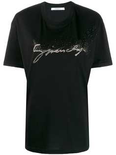 Givenchy футболка с декорированным логотипом