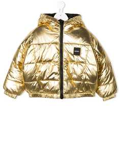 Dkny Kids пуховик с эффектом металлик