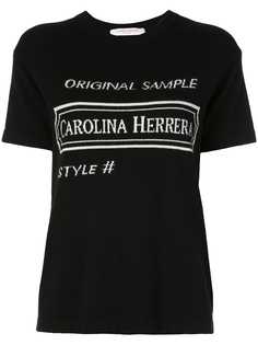 Carolina Herrera футболка с логотипом вязки интарсия