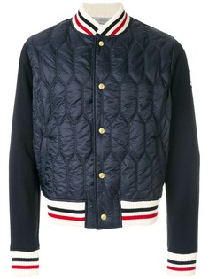 Moncler стеганая куртка бомбер с отделкой