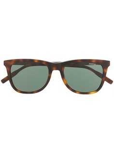 Montblanc солнцезащитные очки в квадратной черепаховой оправе