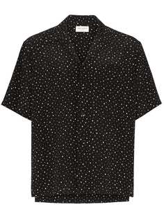 Saint Laurent декорированная рубашка с короткими рукавами