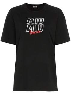 Miu Miu футболка Tour с вышитым логотипом