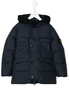 Stone Island Junior пальто-пуховик свободного кроя