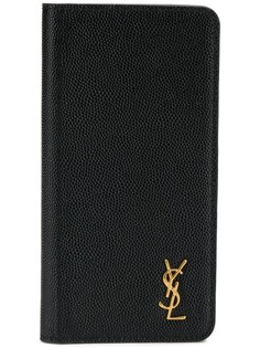 Saint Laurent чехол для iPhone X с откидным клапаном и логотипом