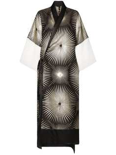 Haider Ackermann платье-кимоно с принтом