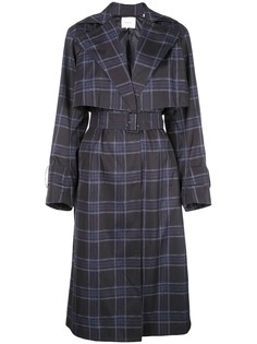 Vince двубортное пальто в клетку