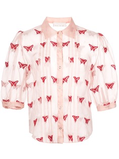 Fleur Du Mal полупрозрачная блузка с вышивкой