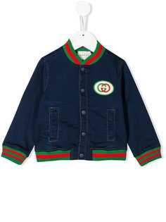 Gucci Kids куртка-бомбер с нашивкой GG