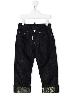 Dsquared2 Kids джинсы прямого кроя с эффектом металлик