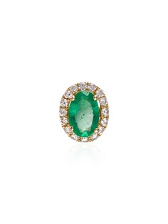 Rosa De La Cruz emerald diamond stud earring