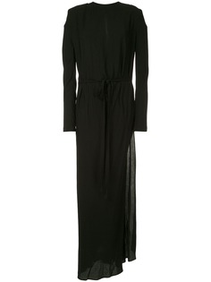 Haider Ackermann длинное платье с завязкой на поясе