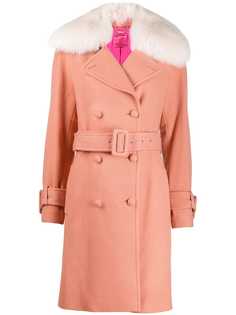Blumarine пальто с меховой отделкой