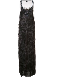 Vera Wang длинное тюлевое платье декорированное кристаллами