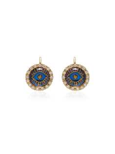 Ileana Makri золотые серьги Eye с бриллиантами