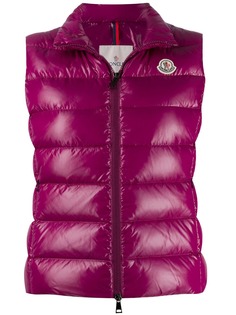 Moncler дутый жилет с нашивкой-логотипом