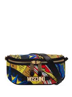 Moschino поясная сумка с принтом