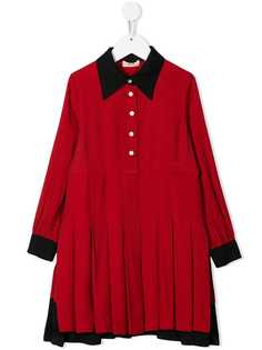 Nº21 Kids платье-рубашка с плиссировкой